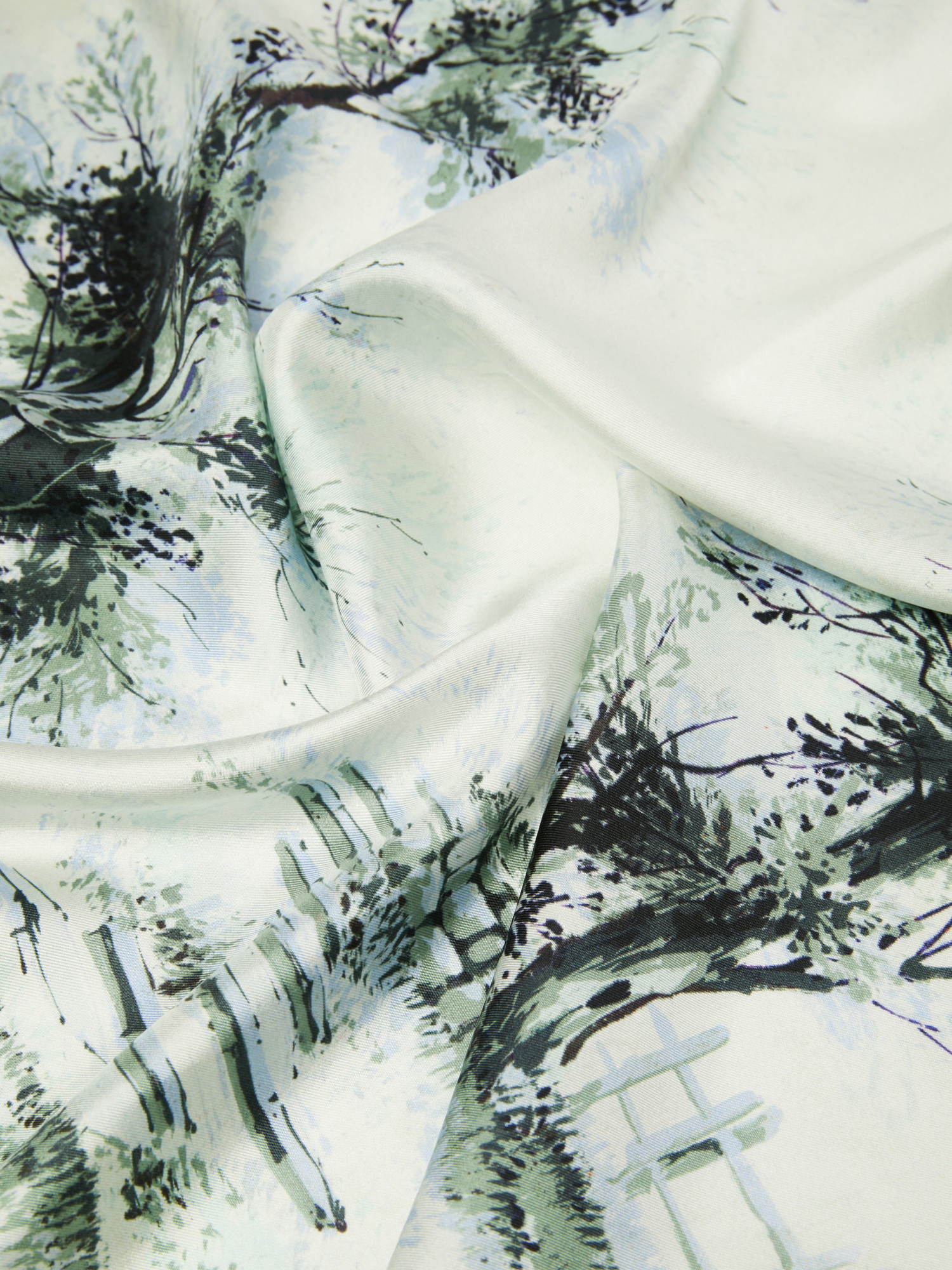 Max Mara Printed Silk Foulard In Blue