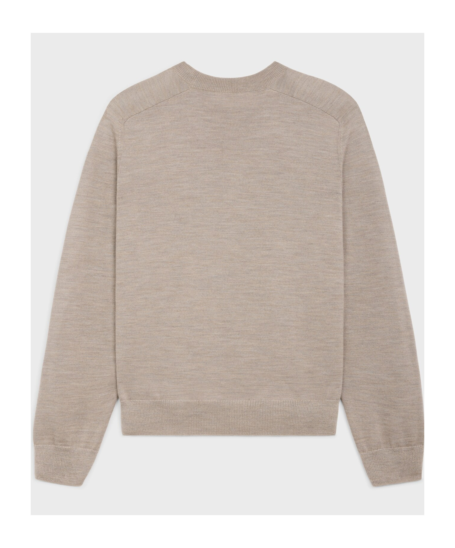 Celine Triomphe Crew Neck Sweater In Wool In Light Taupe