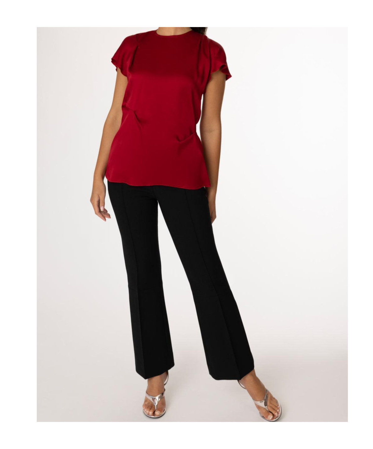 Victoria Beckham Crew Neck Top In Red