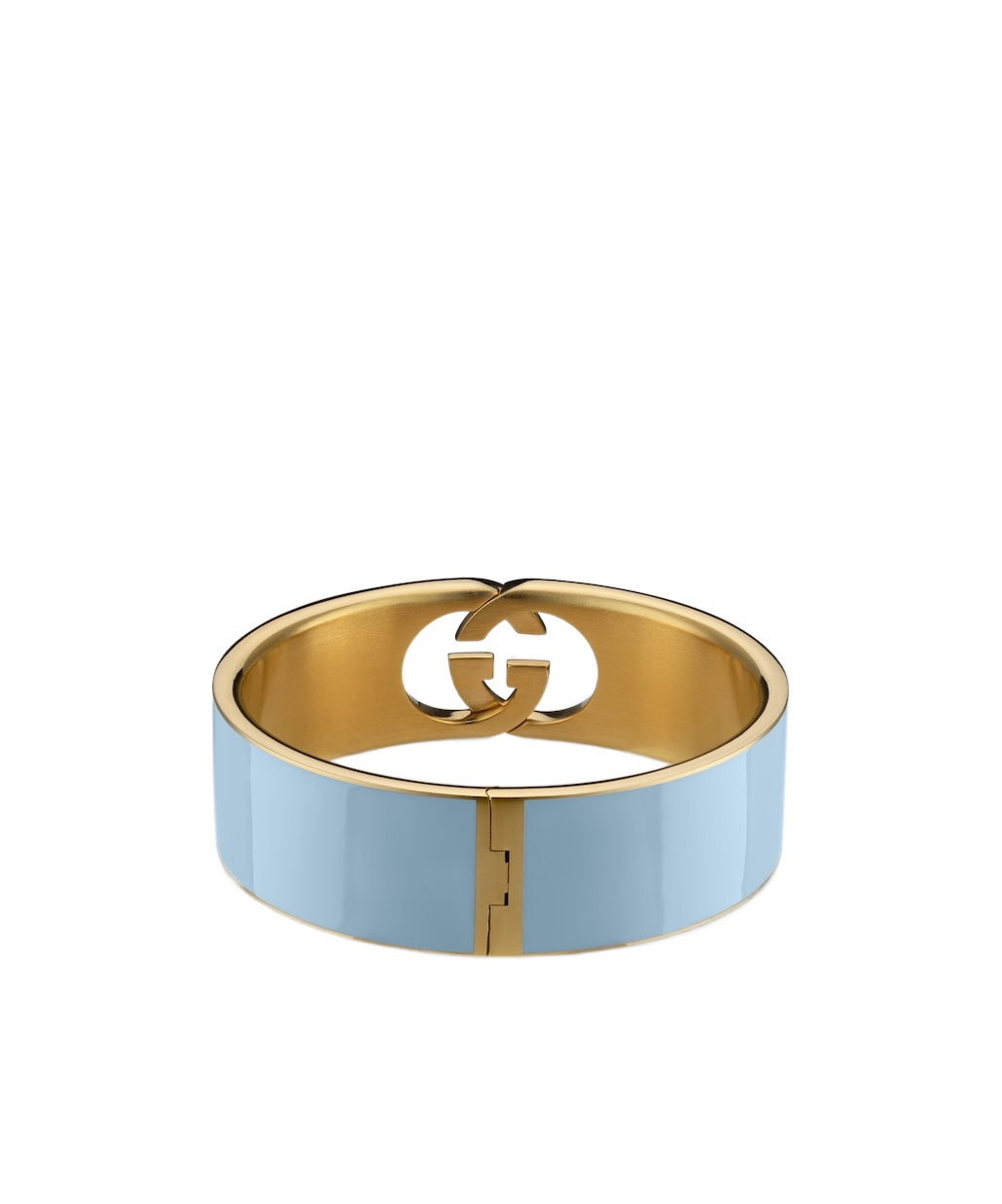 Gucci Interlocking Enamel Cuff Bracelet In Blue