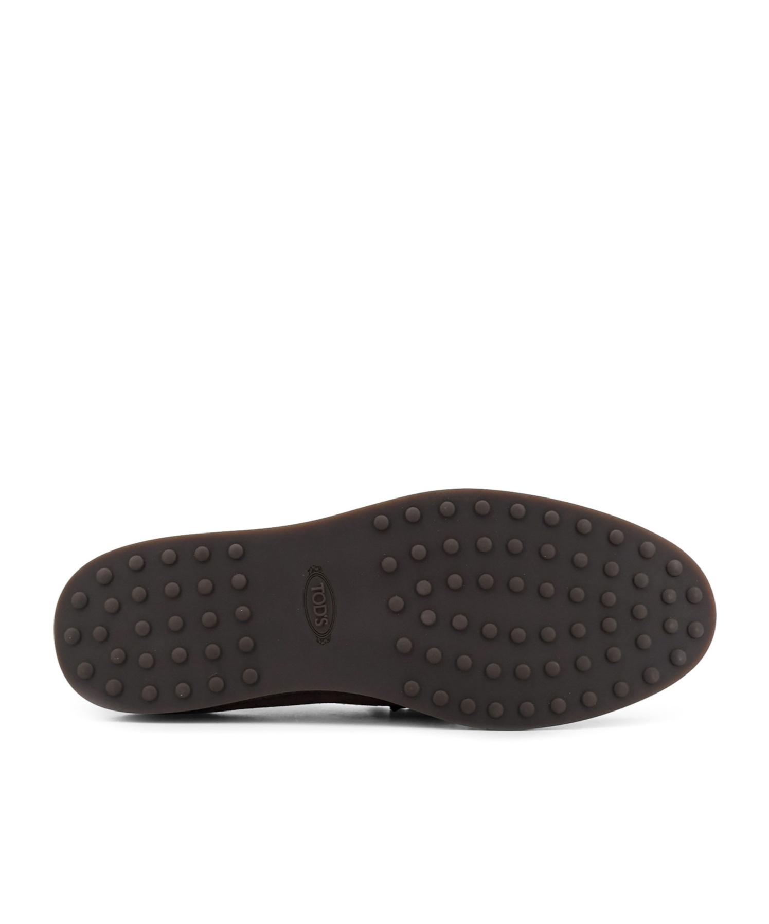 Tod's Brown Suede Slip-on Flat Shoes In Black