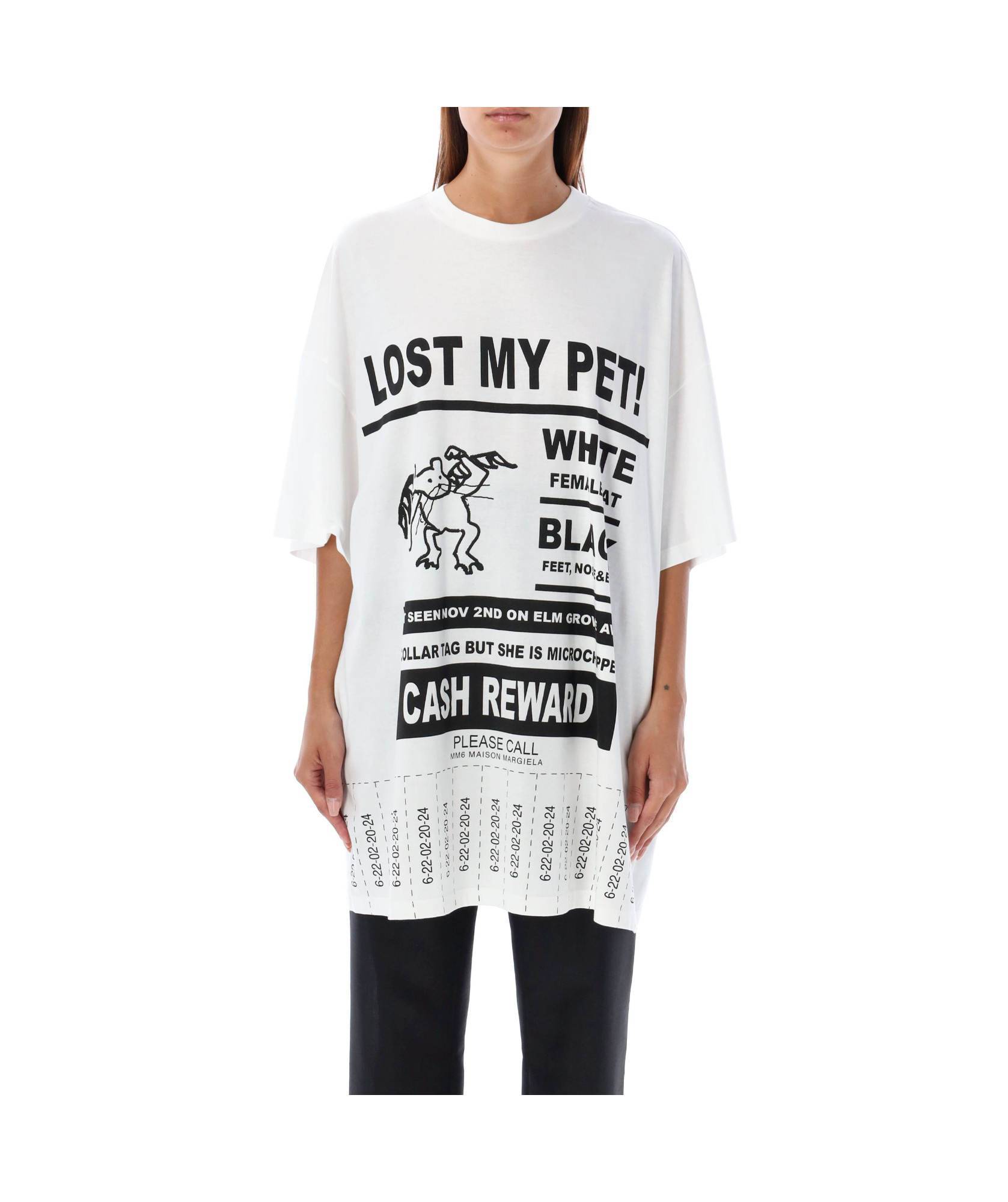 Mm6 Maison Margiela Pattern Printed Oversized T-shirt In White