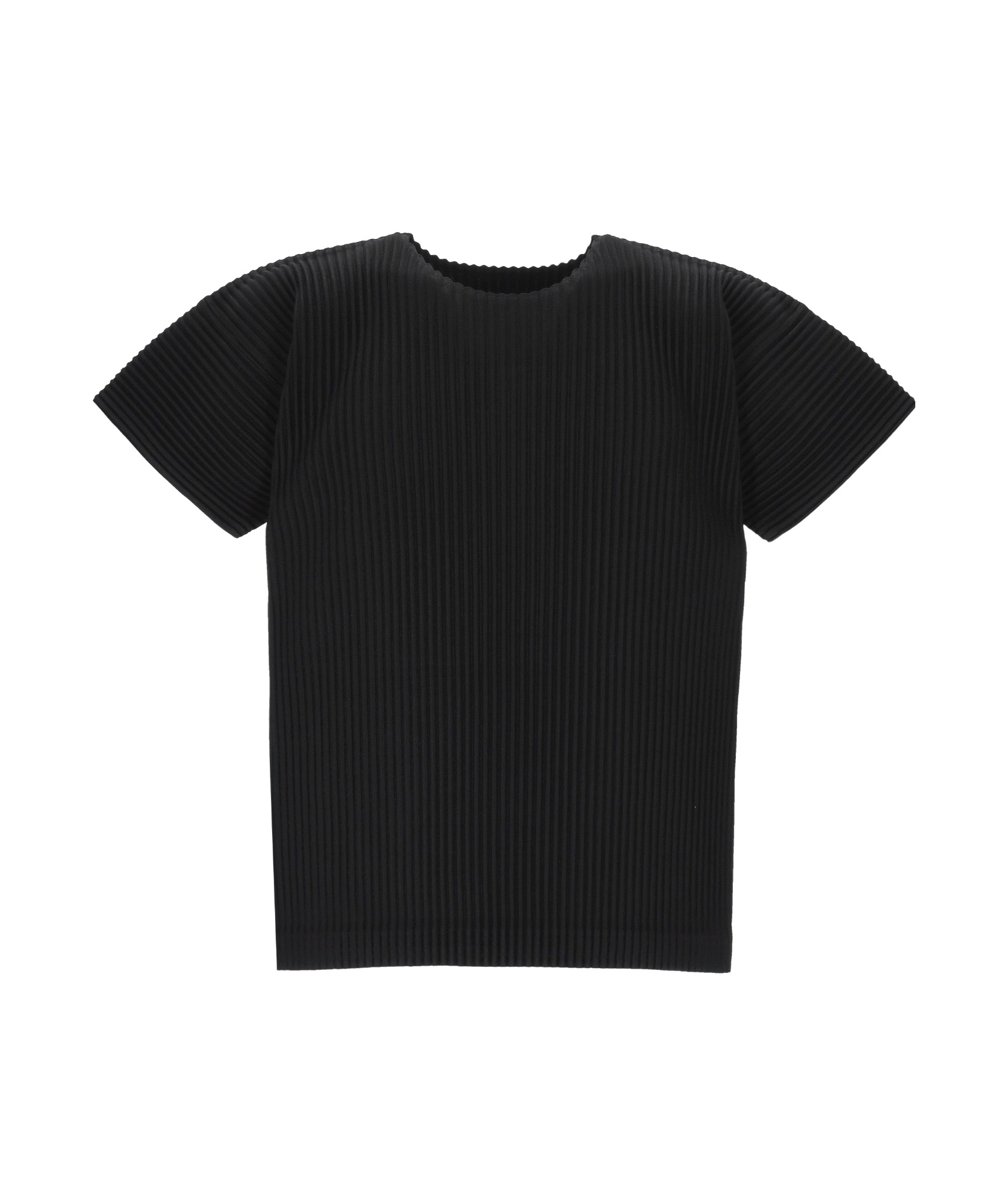 Issey Miyake Pleated Short-sleeved T-shirt In Black
