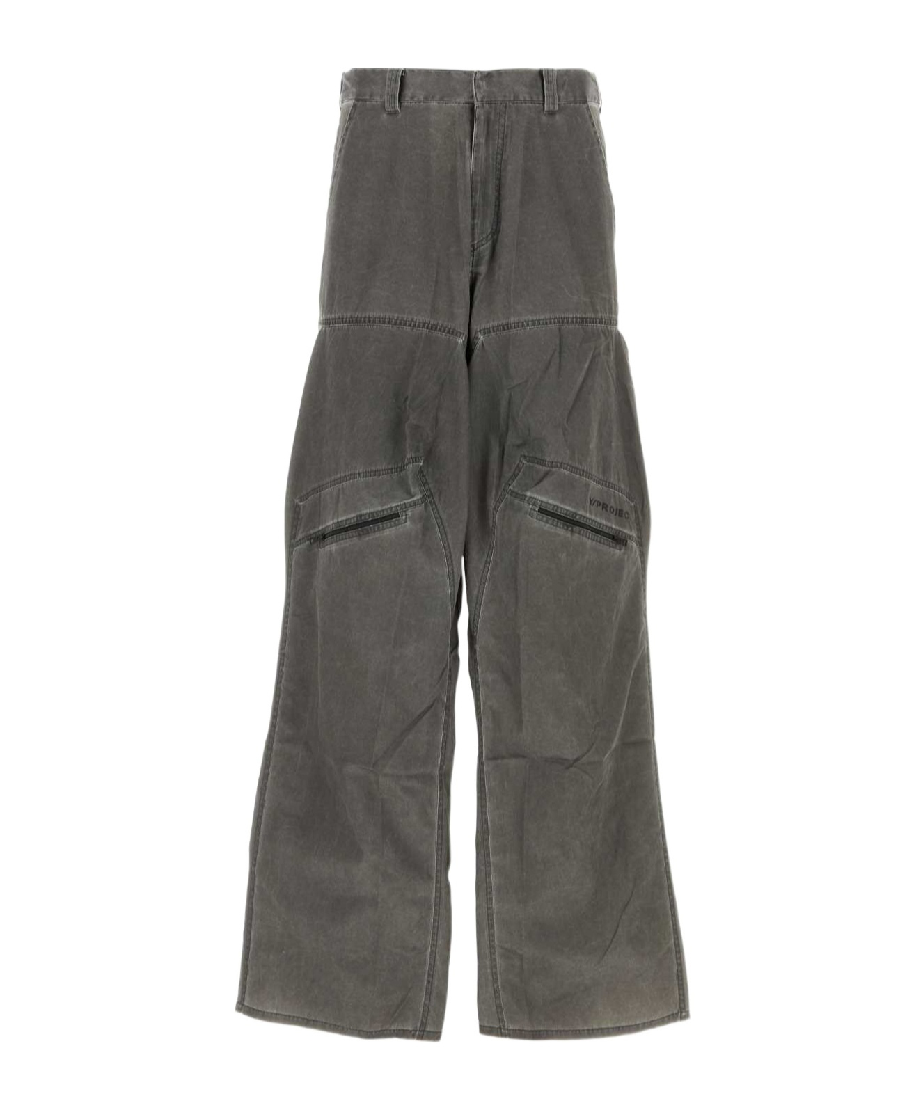 Y/project Y Project Dark Grey Nylon Blend Cargo Pant In Black