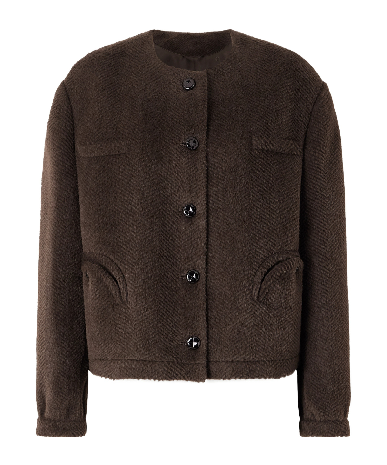 Blazé Milano This Is It Gliss Herringbone Alpaca And Wool-blend Jacket In Black
