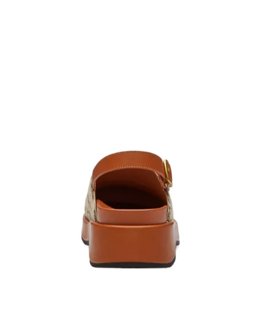 Coach Sculpted C Platform Clog In Signature Textile Jacquard