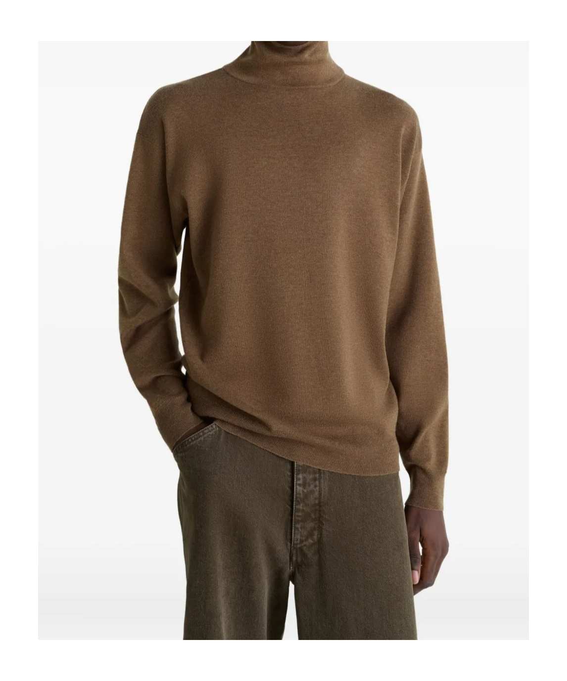 Lemaire Crew-neck Wool Sweater In Brown
