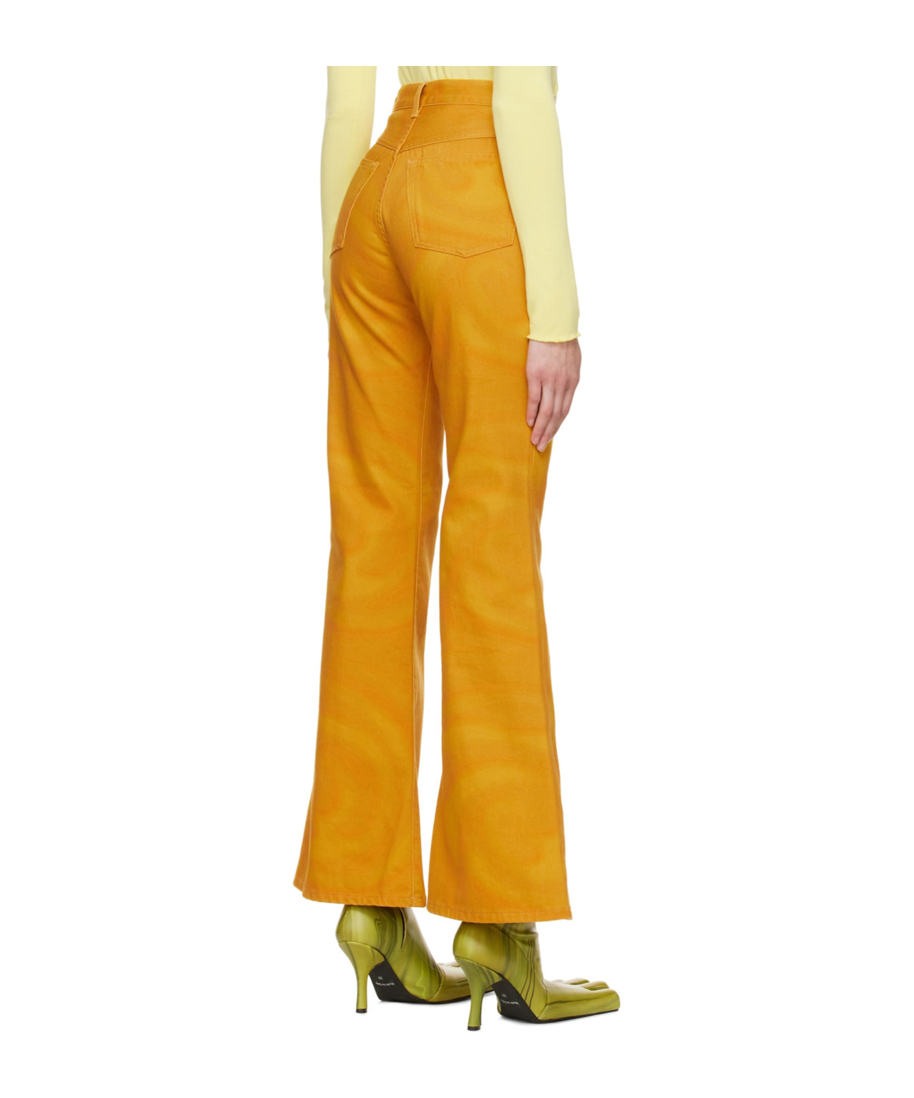 Avavav Yellow Flared Mom Jeans In Orange