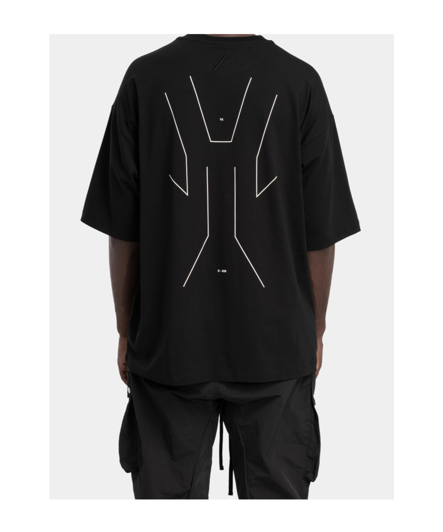 Thom Krom Oversized Patched Print Cotton-modal Stretch Jersey T-shirt In Black