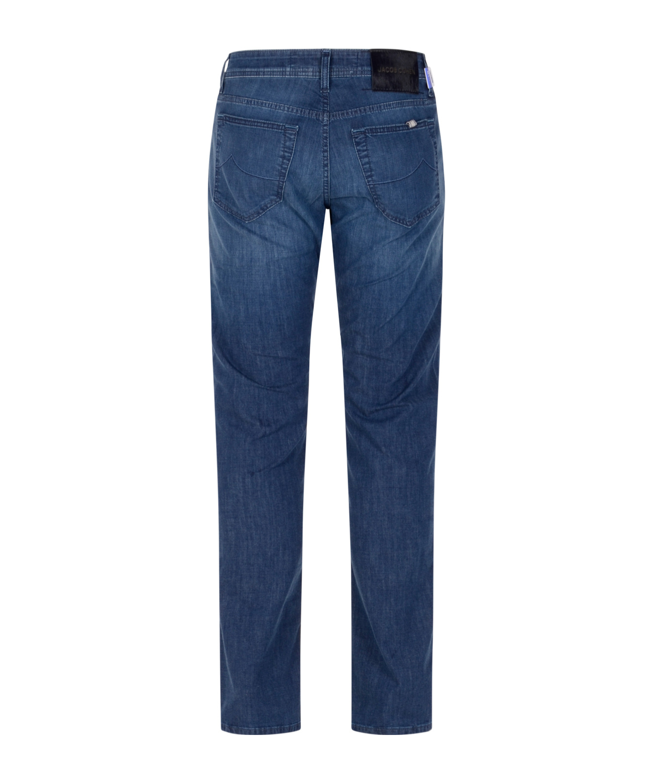 Jacob Cohen Blue Slim Five Pockets Jeans With Logo Patch In Blue