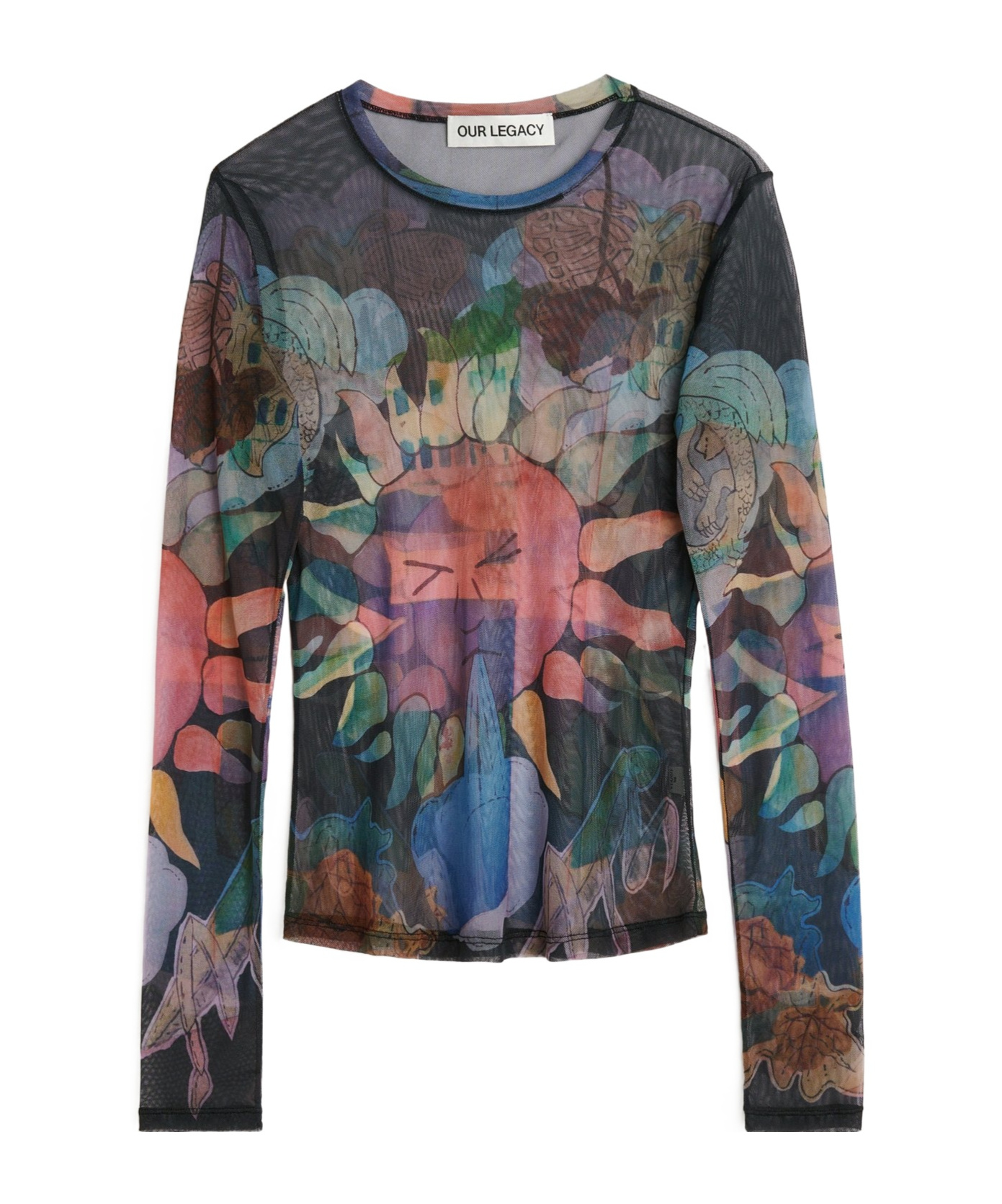 Our Legacy Open-necked Black Shirt In Multicolor