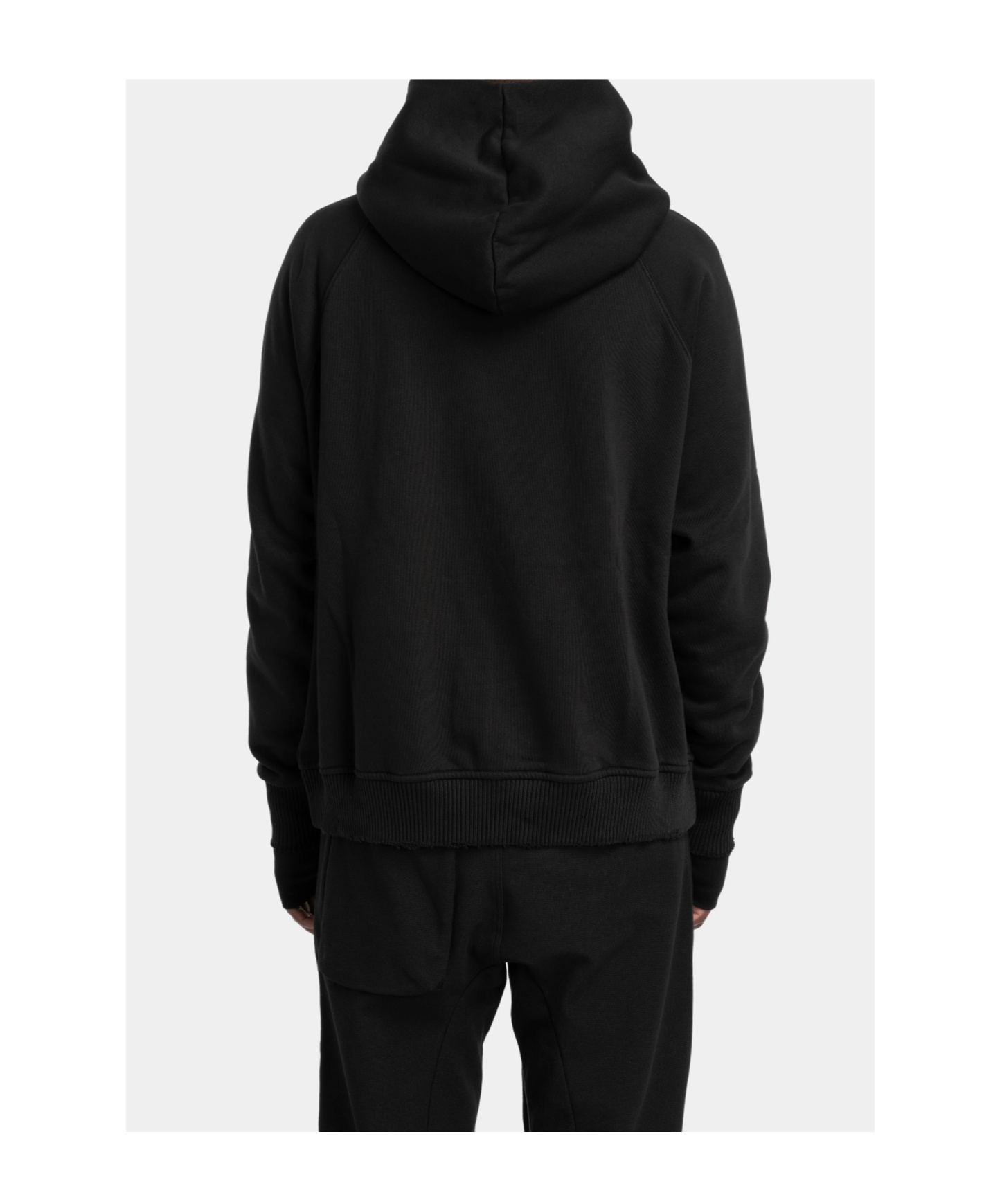 Thom Krom Cotton Jersey Wrap Hoodie In Black