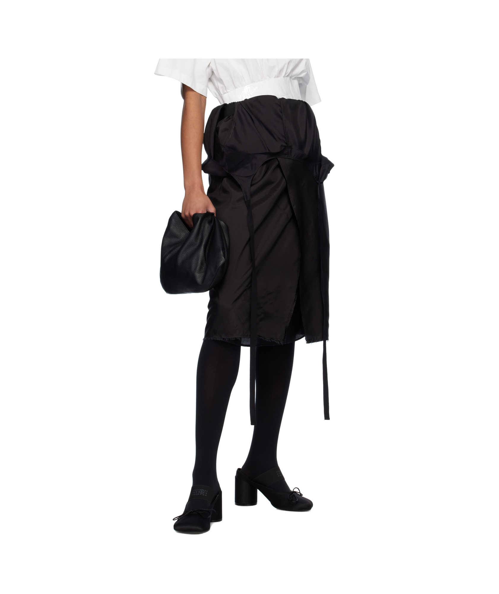 MM6 MAISON MARGIELA FRAYED EDGE MIDI SKIRT