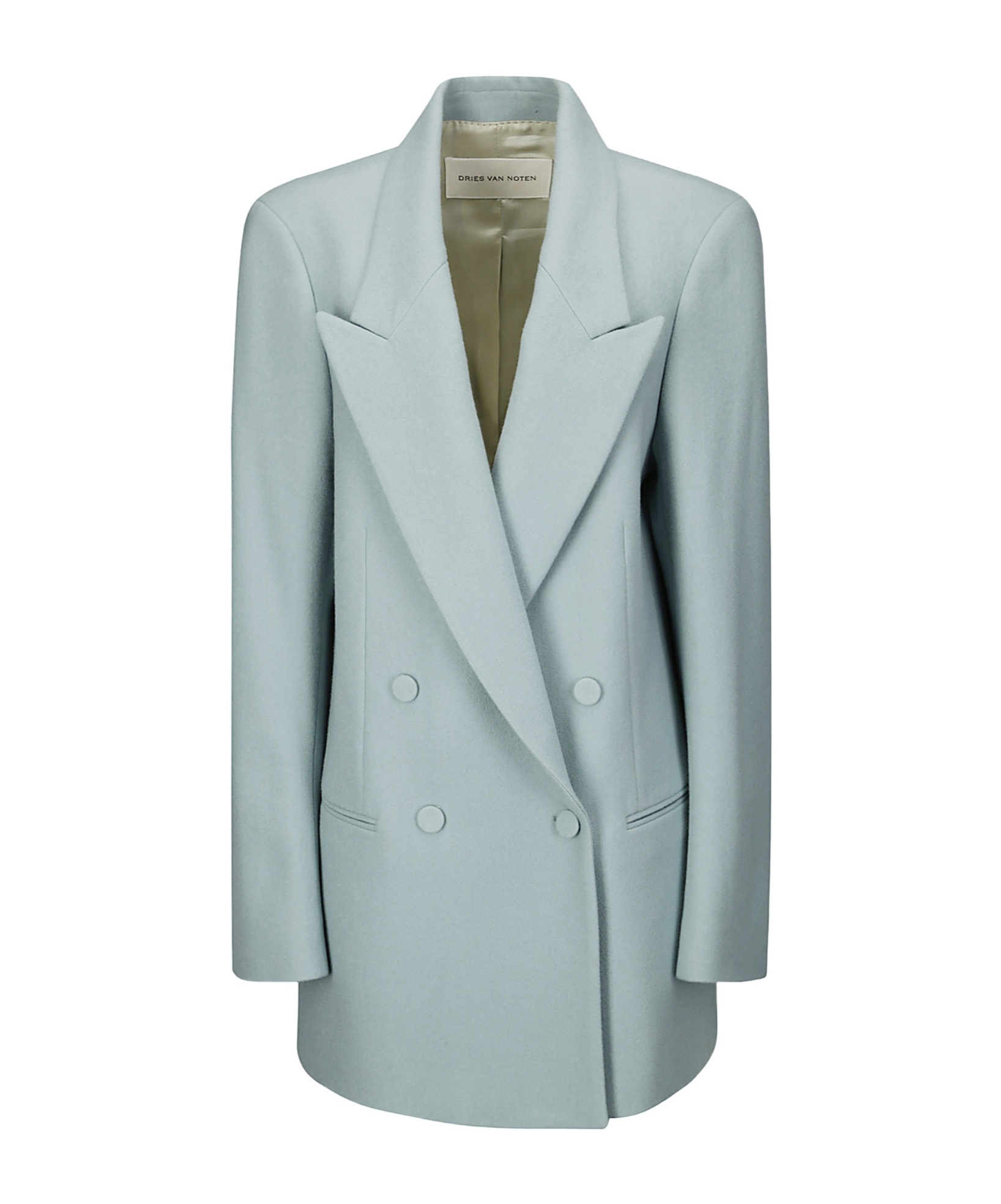Dries Van Noten Double Breasted Tailored Blazer In Green