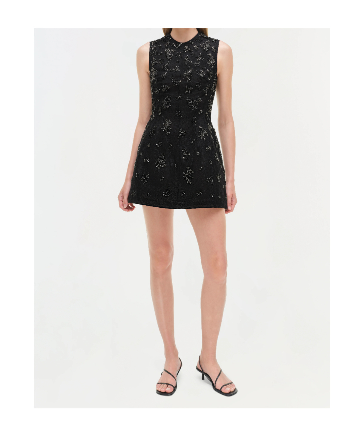 Simkhai Evelina Crystal-embellished Lace Mini Dress In Black