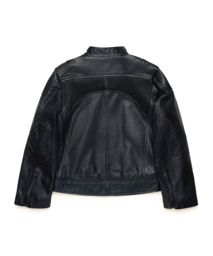 Diesel Oval D Leather Biker Jacket In Black
