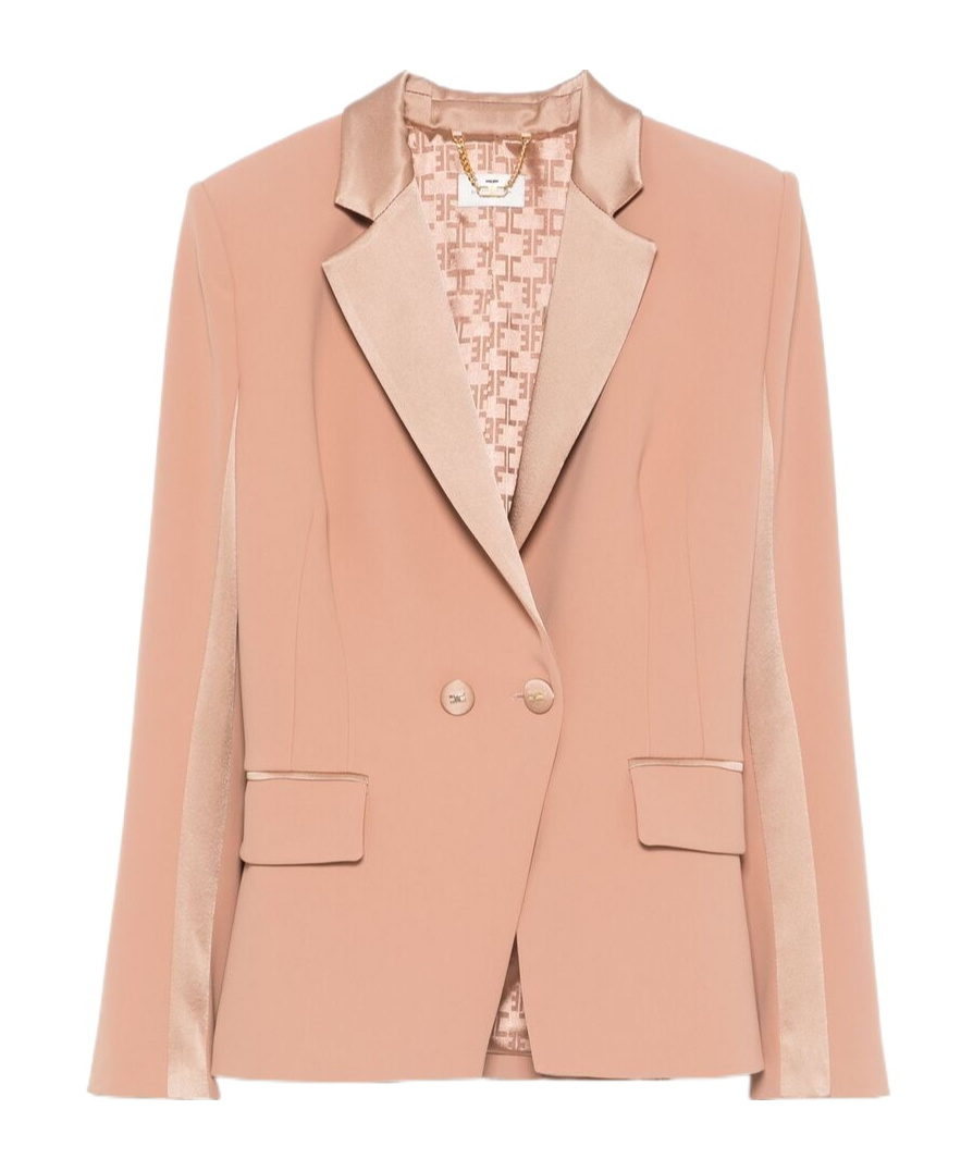 Elisabetta Franchi Crepe Blazer In Nude