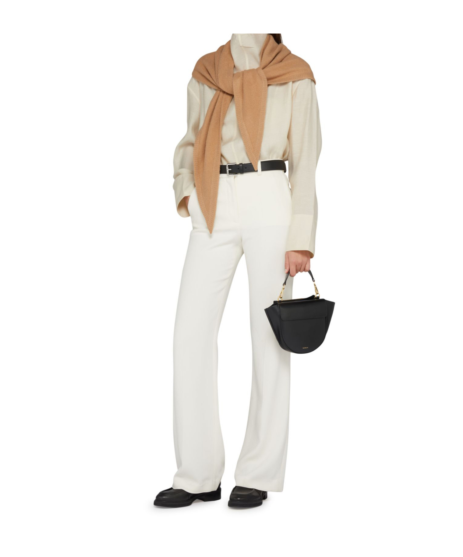Totême Toteme Women Funnel-neck Organza Blouse In Nude