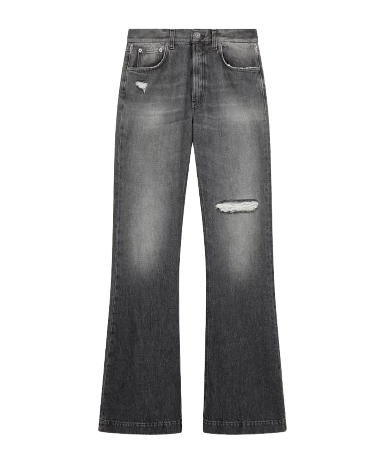 Dondup Olivia Distressed Five-pocket Trousers In Black
