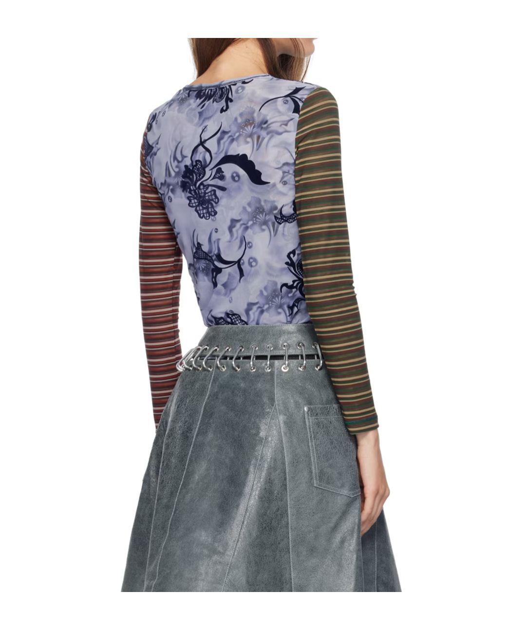 Chopova Lowena Multicolor Gail Long Sleeve T-shirt In Gray