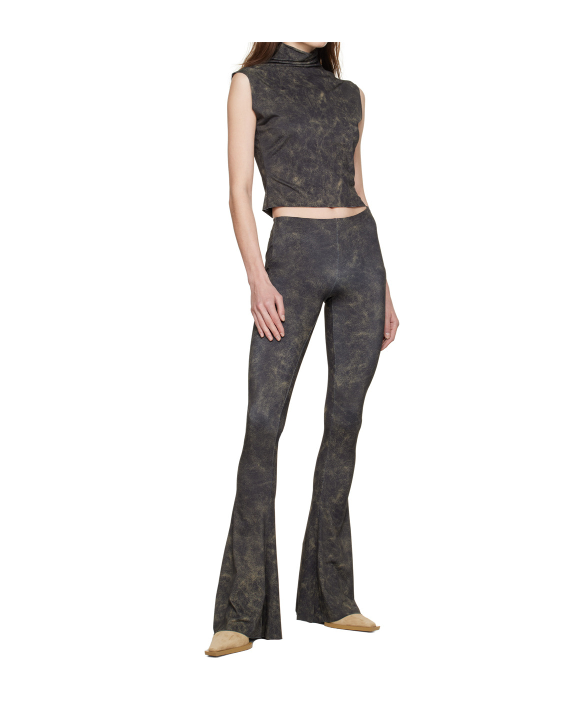 16arlington Printed Turtleneck Vest In Black