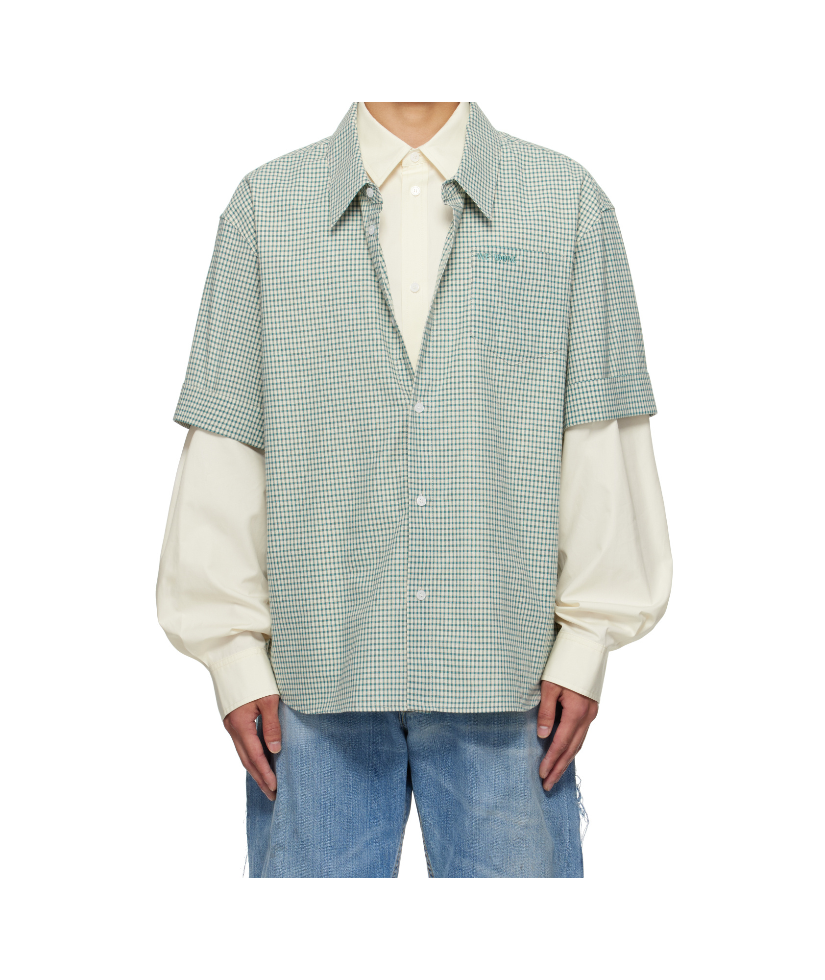 We11 Done Detachable Sleeves Shirt In Gray