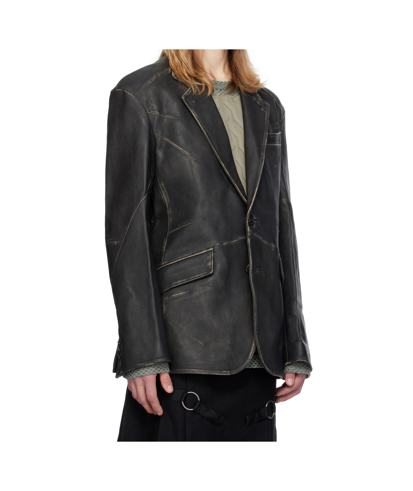 Andersson Bell Long-sleeved Leather Jacket In Black