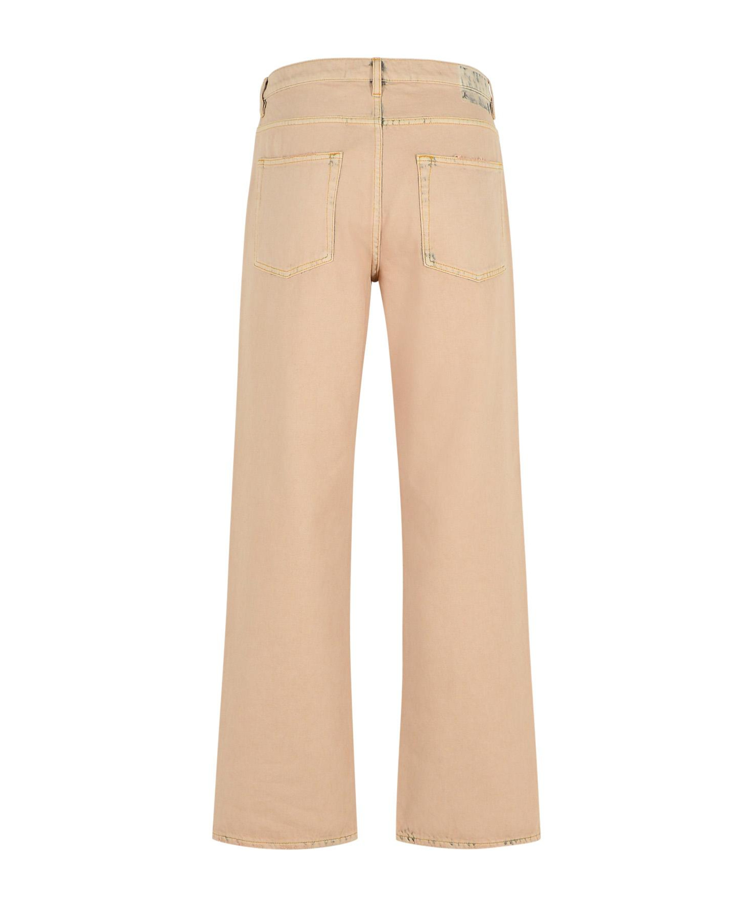 Golden Goose Cotton Pants With Belt Loops And Contrast Stitching In Nude