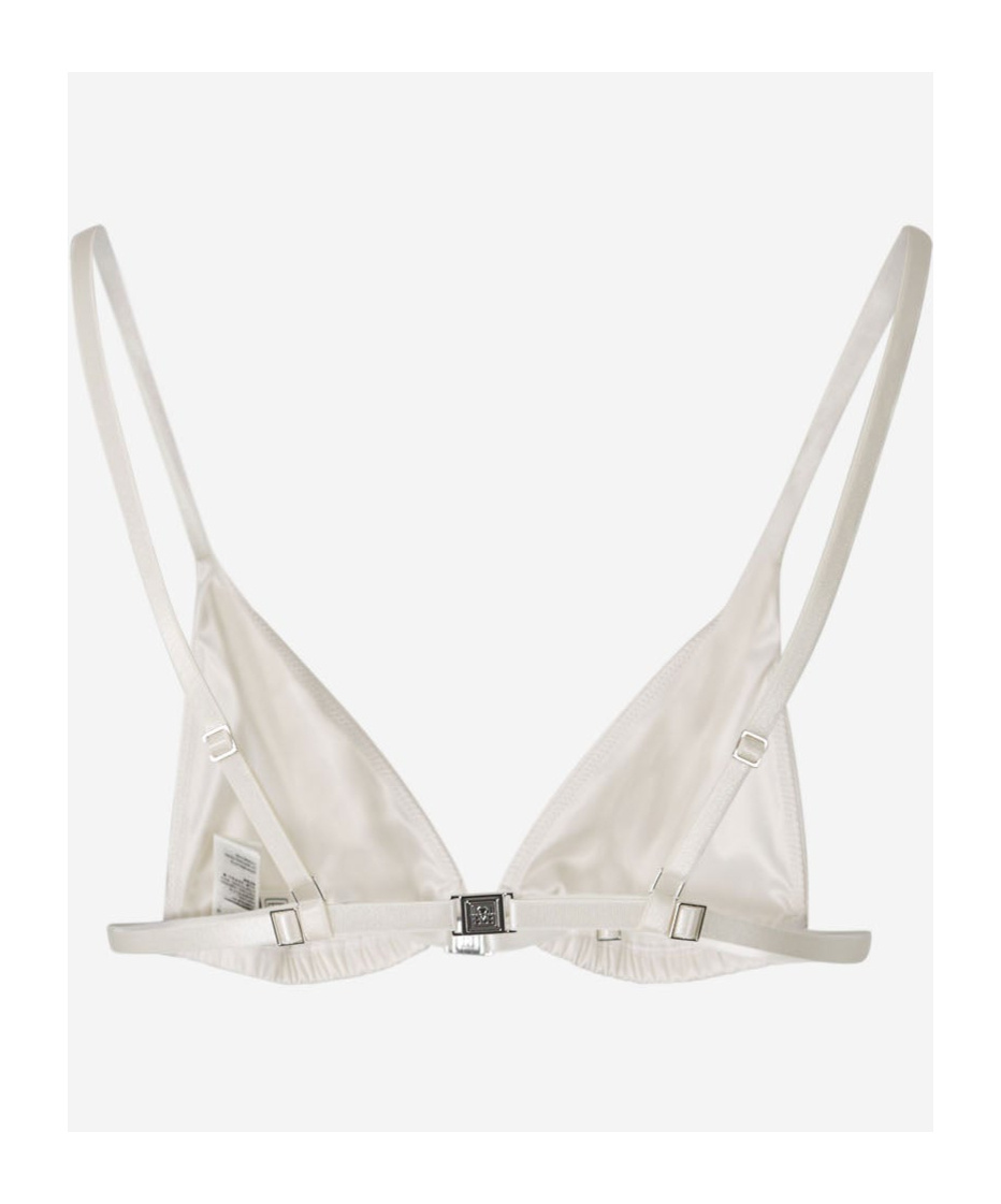 Totême Satin Bikini Top In White