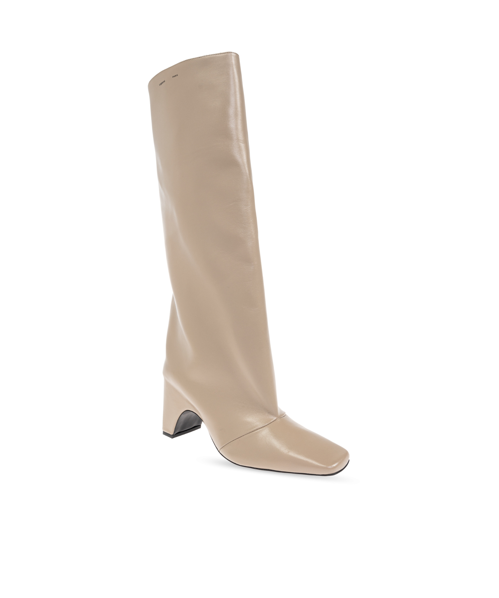 Shop Coperni Square Toe Bridge Boots In Nude