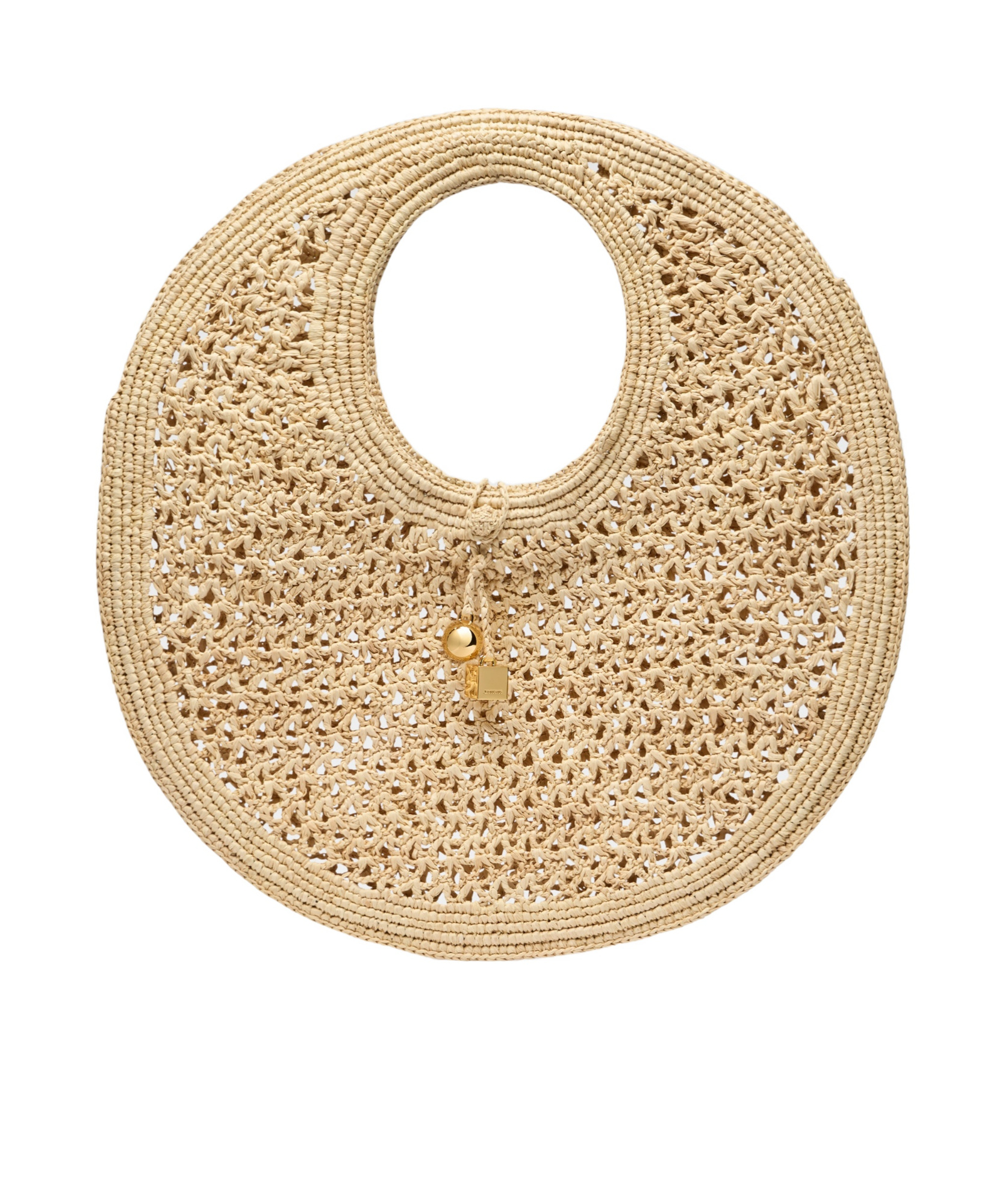 Jacquemus The Spiaggia Round Bag In Natural Color