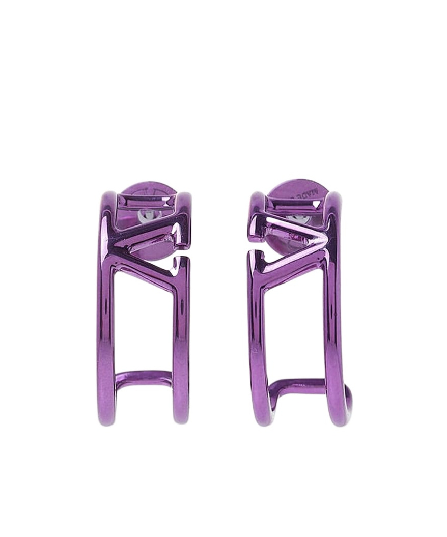 Valentino Logo Earrings In Purple
