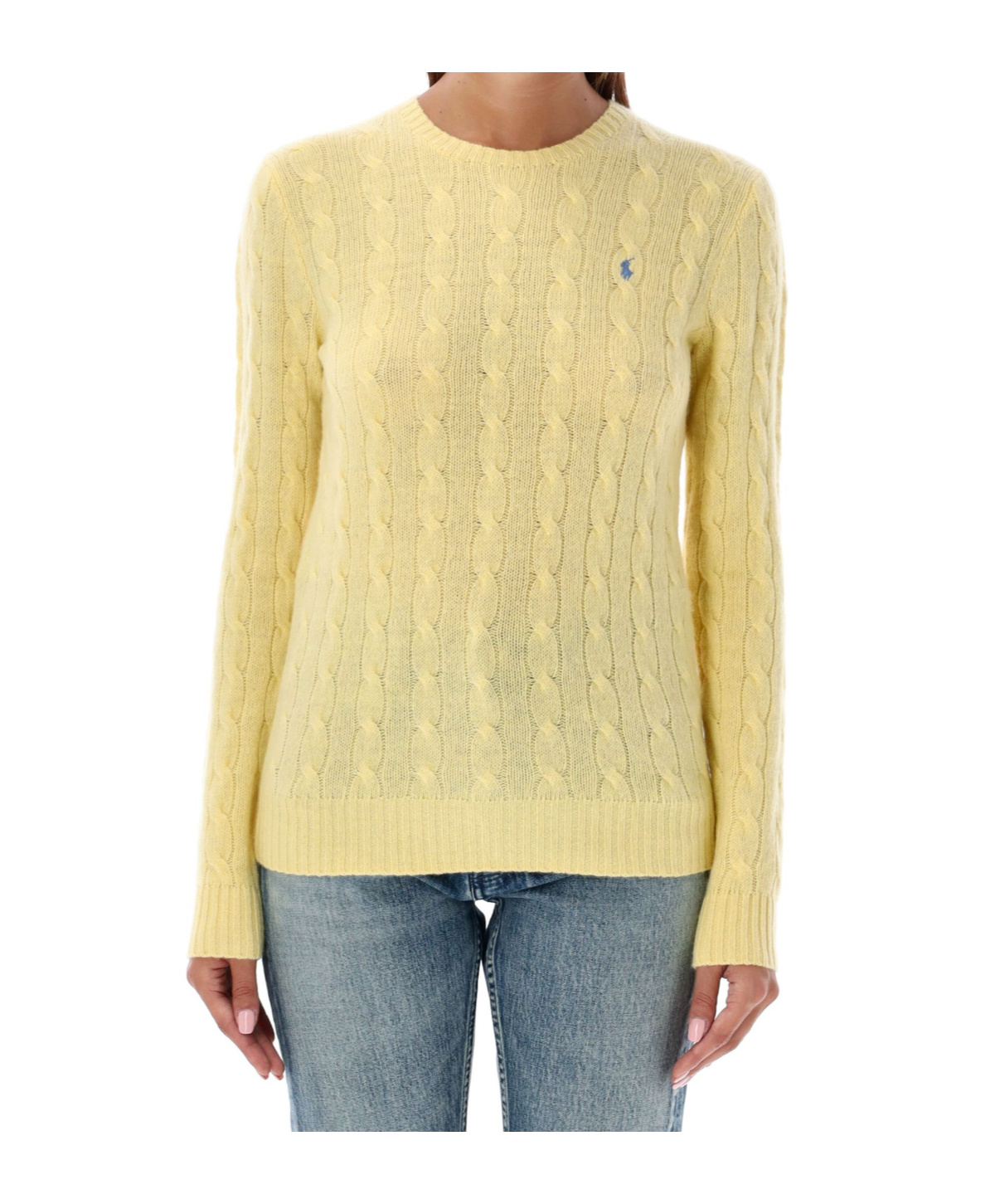 Polo Ralph Lauren Julianna Cable Knit Sweater In Nude