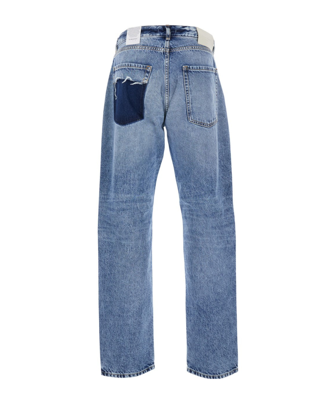 Icon Denim Light Blue Jeans With Belt Loops And Logo Patch On The Rear In Denim Man In Blue