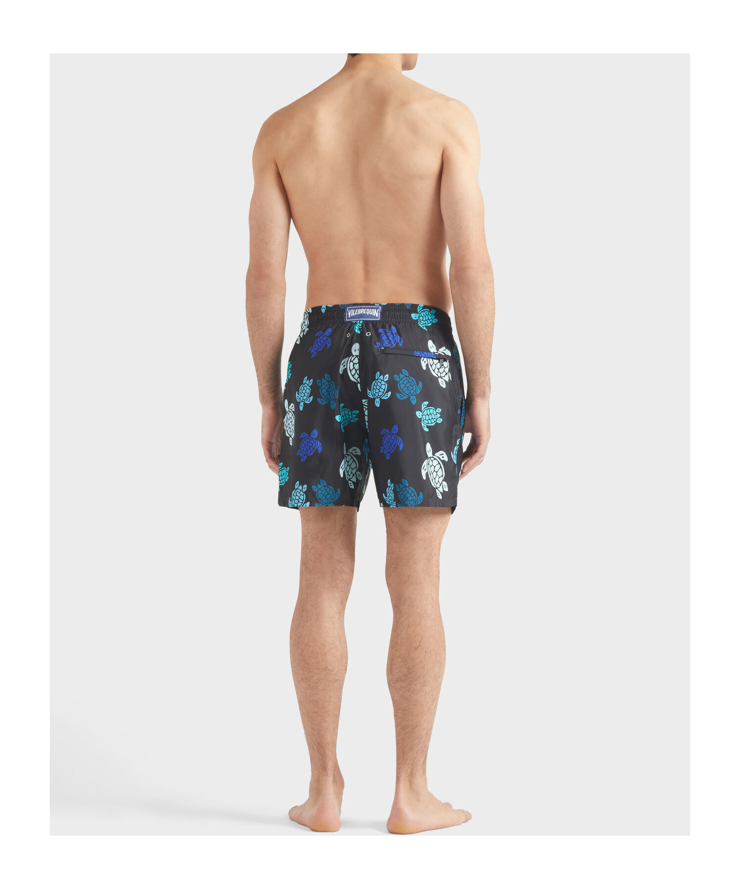 Vilebrequin Multicolor Tortues Ultra-light And Packable Swim Shorts In Black