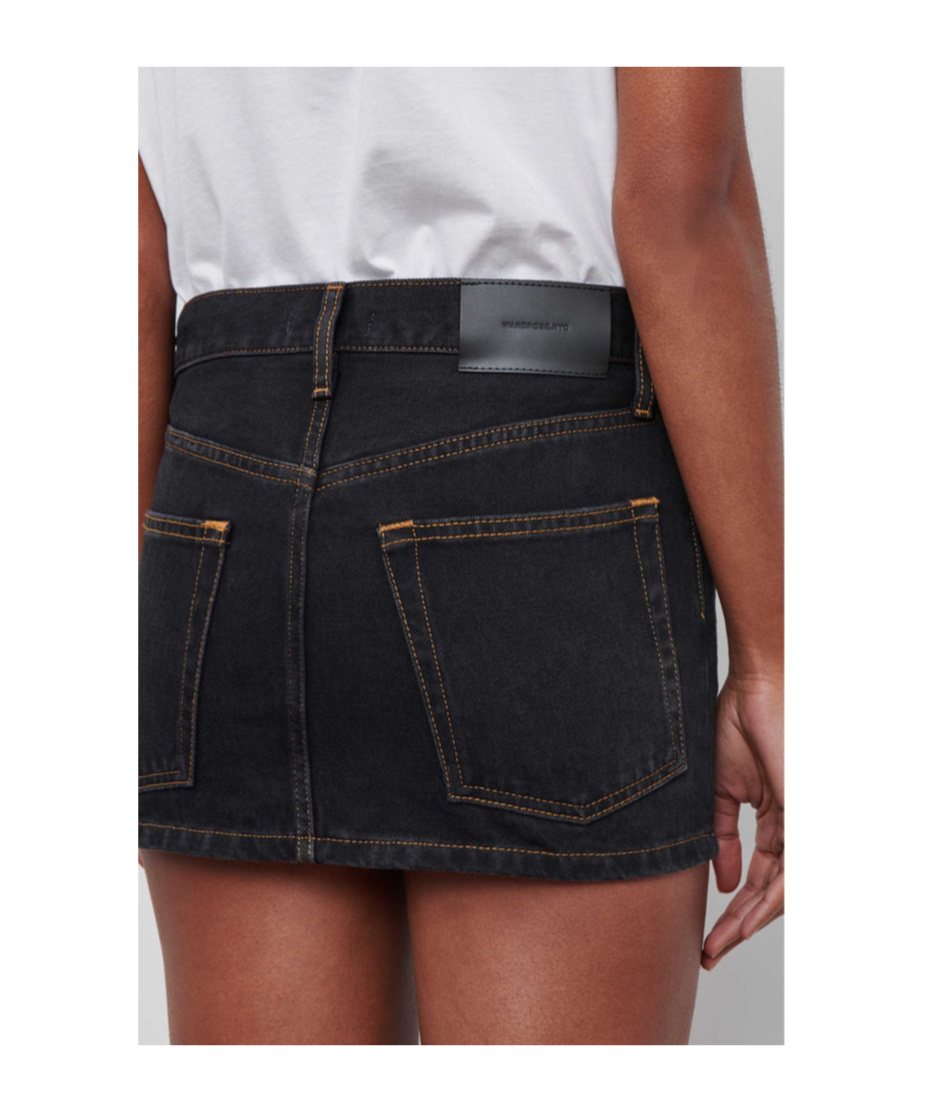 Wardrobe.nyc Denim Mini Skirt In Brown