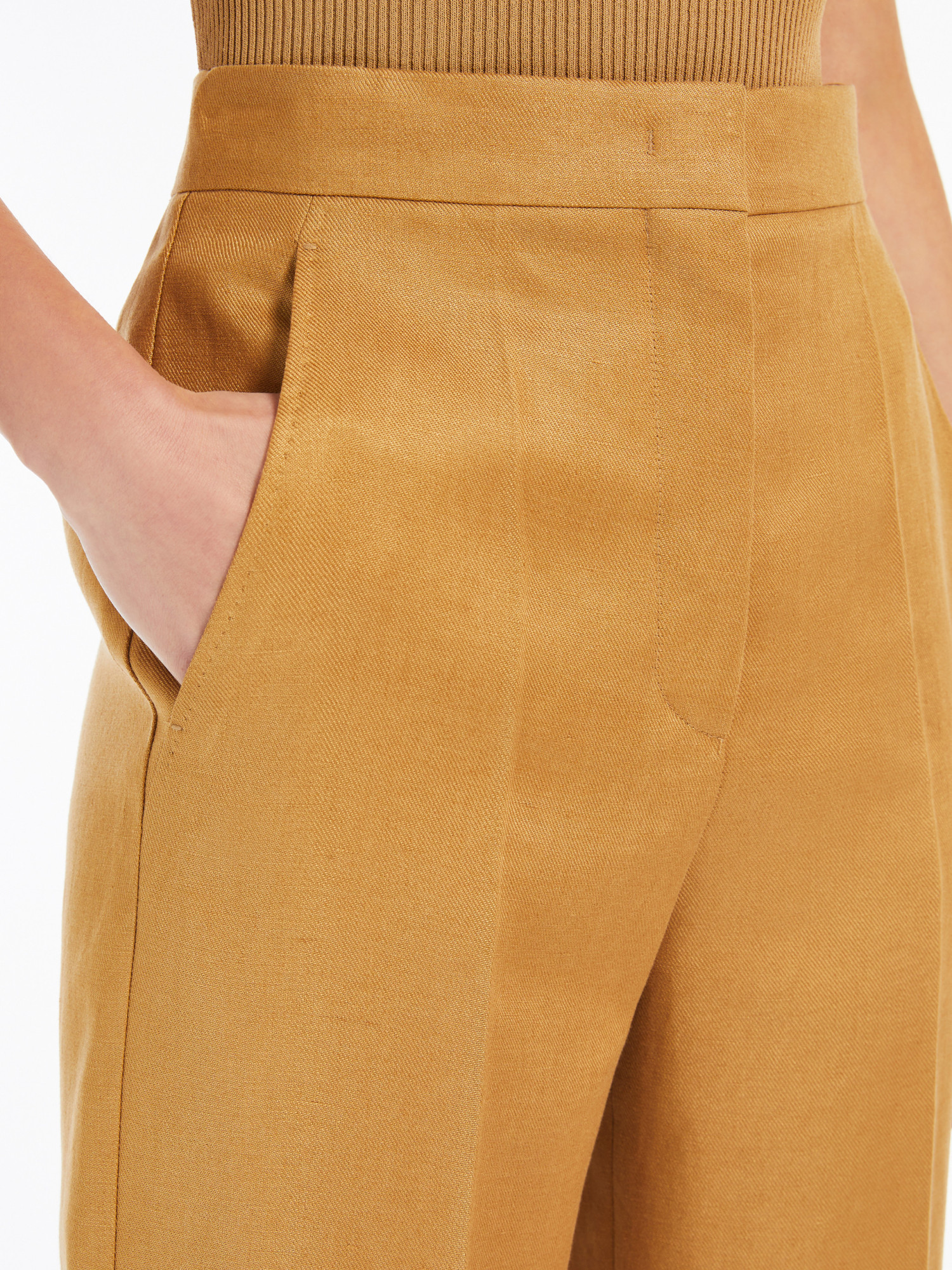 Max Mara Linen Trousers In Brown