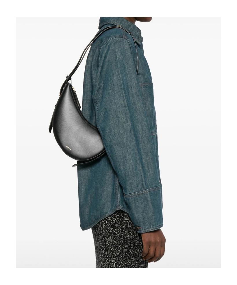 Soeur Zipper Shoulder Bag In Black