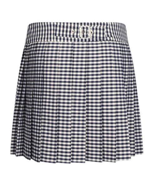 Liu •jo Liu Jo Check Pattern Pleated Miniskirt With Belt Loops In Gray