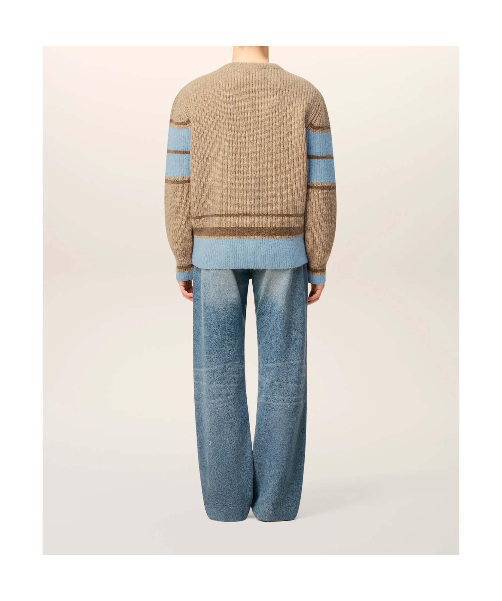 Ami Alexandre Mattiussi Brown Wool College Sweater Brown In Brown