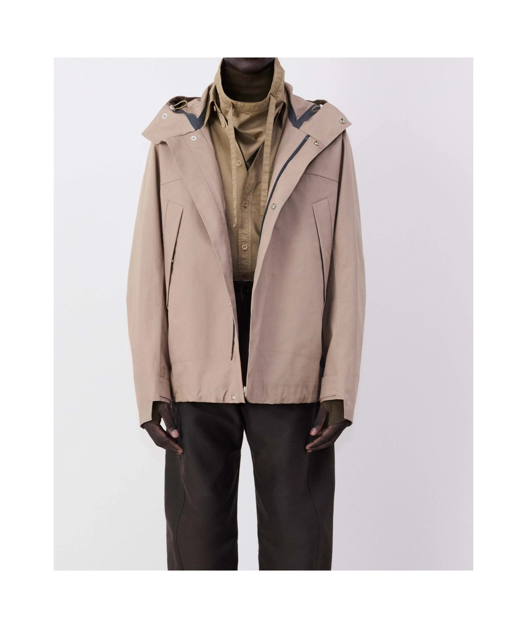 Lemaire Long-sleeved Jacket In Nude