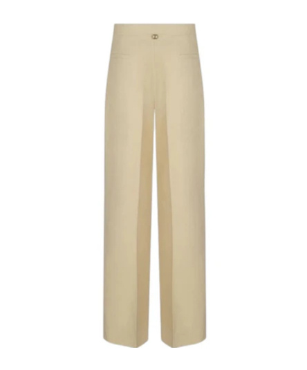Twinset Logo-plaque Trousers In Neutral