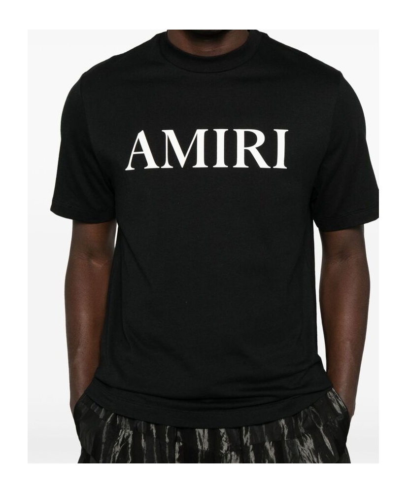 Shop Amiri Rubberised-logo T-shirt In Black