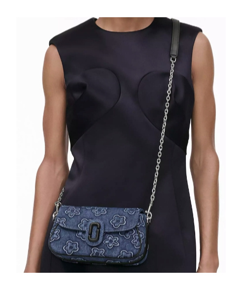 Marc Jacobs The Puffy Daisy Denim Clover Shoulder Bag In Blue