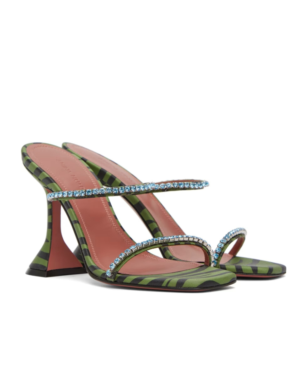 AMINA MUADDI GILDA SQUARE-TOED HIGH-HEELED SANDALS