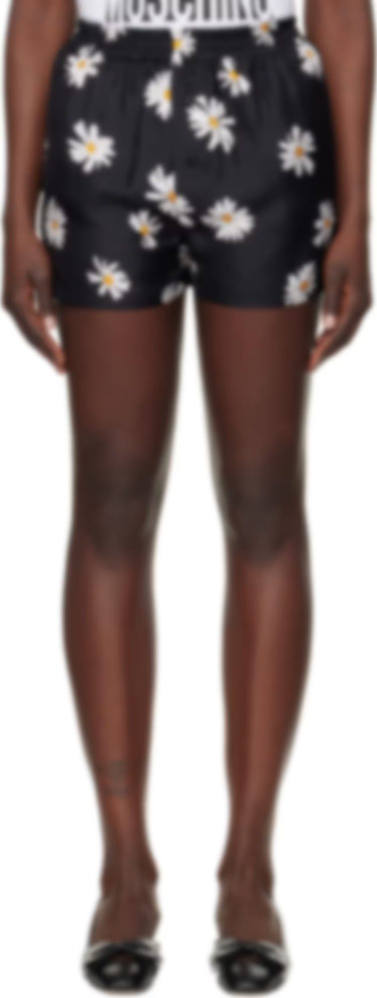 Moschino Elastic Waist Shorts In Black