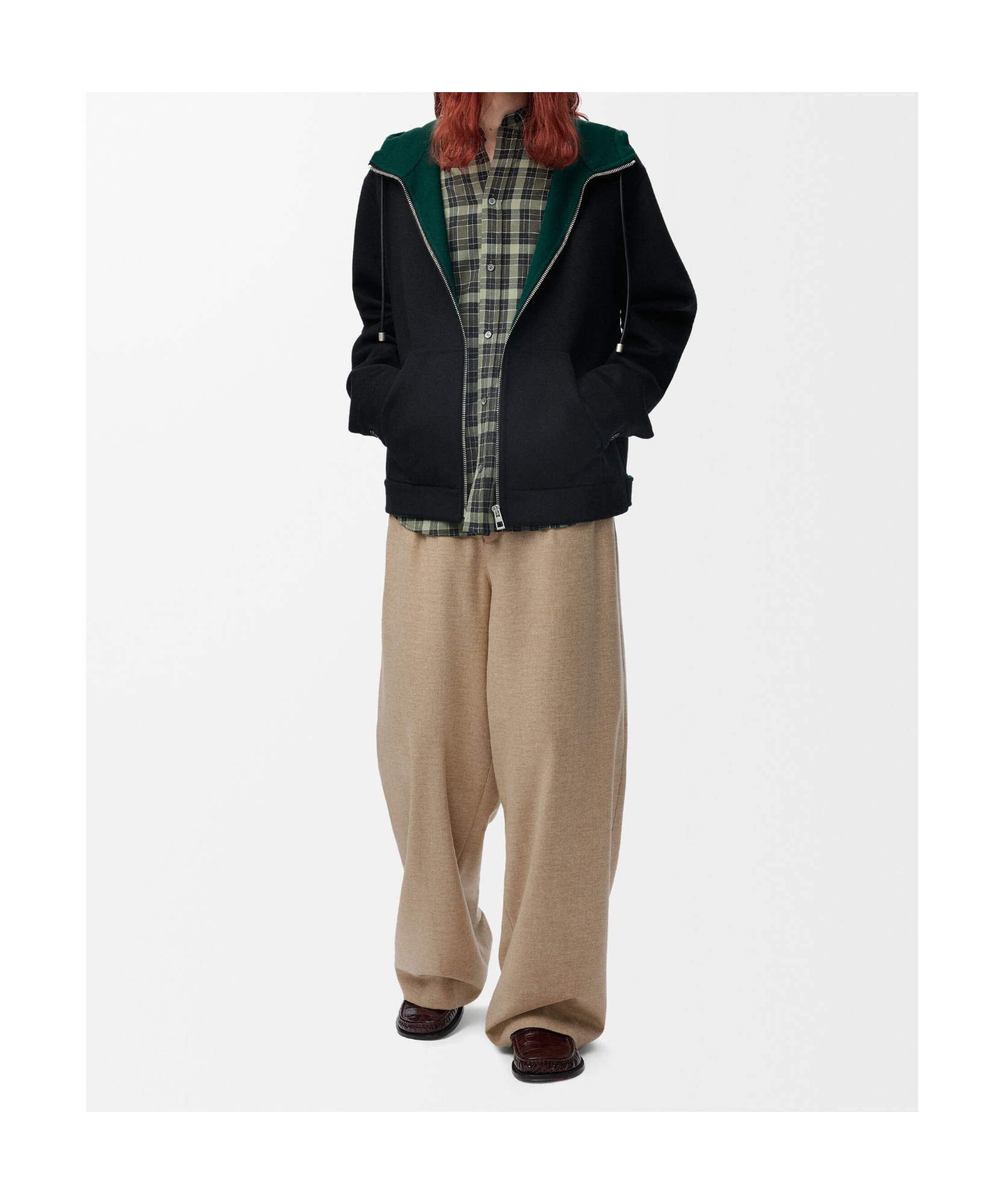 Loewe Versatile Flannel Hooded Jacket In Multi