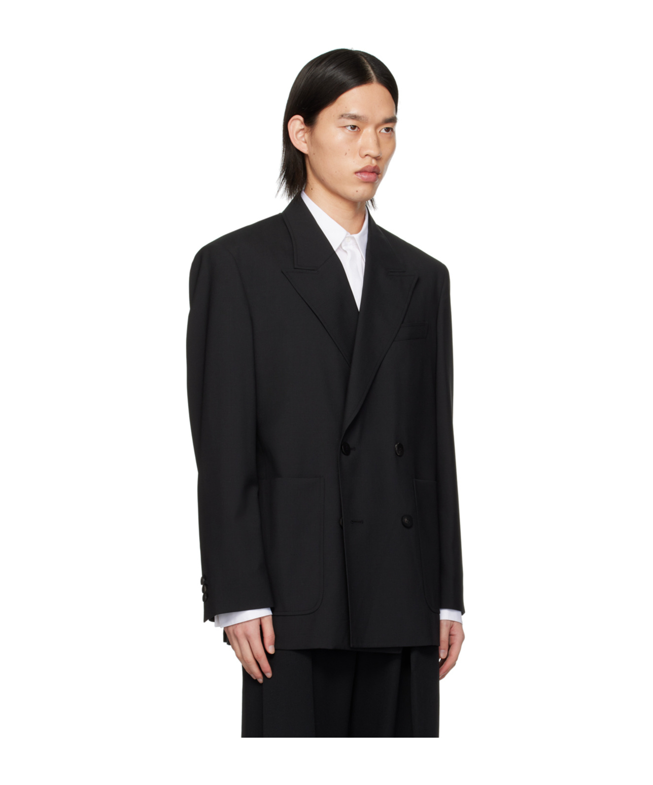 Wooyoungmi Double-breasted Suit Jacket In Black