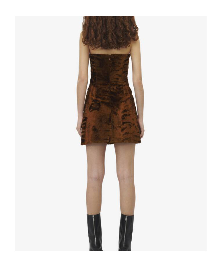 Alexander Mcqueen Tube Top Dress In Brown