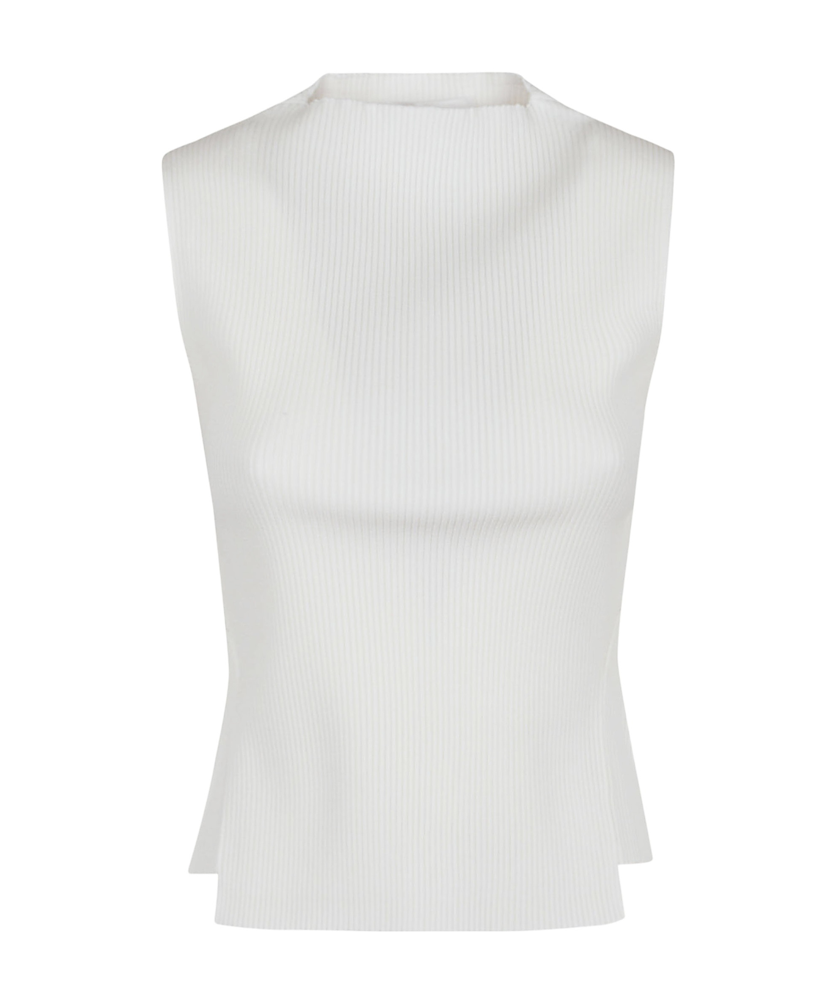 Shop Victoria Beckham Ribbed Tank Top In White